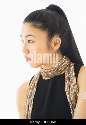 Studio portrait of young woman Stock Photo