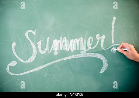 Summer' sign on blackboard Stock Photo