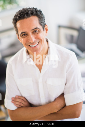 Portrait of cheerful photographer Stock Photo