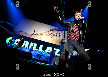 Gorillaz at the MEN Arena . Damon Albarn Stock Photo