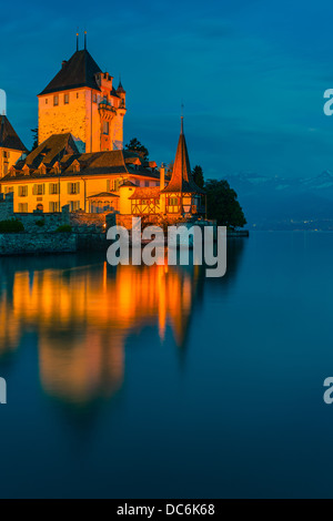 The Castle At Oberhofen Looking Out Over Lake Thun Switzerland Stock the-castle-at-oberhofen-looking-out-over-lake-thun-switzerland-stock