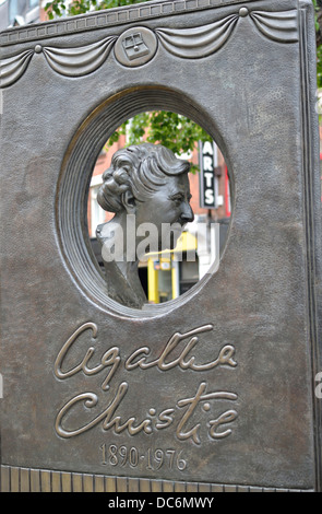 Agatha Christie memorial statue by Ben Twiston-Davies in Covent Garden, London, UK. Stock Photo