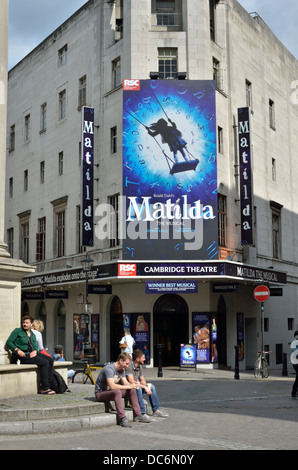 Matilda musical billboard outside the Cambridge Theatre, Seven Dials, Covent Garden, London, UK. Stock Photo