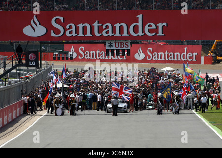 The starting grid at the 2013 Formula One British Grand Prix, Silverstone.