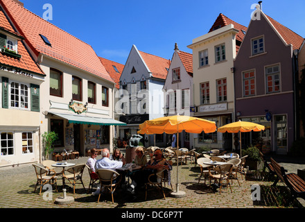 Smal square at Schnoor-Quarter, Hanseatic City of Bremen, Germany Stock Photo