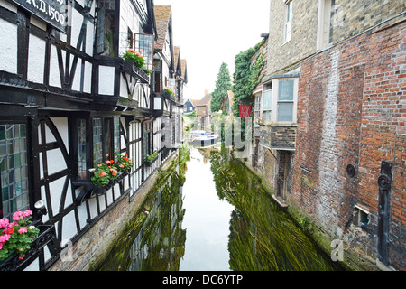 The Old Weavers House with the River Stour beside St Peters Street Canterbury Kent UK Stock Photo