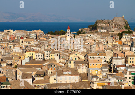 Old town of Corfu island in Greece Stock Photo