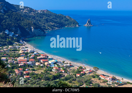 Agios Gordios beach at Corfu island in Greece Stock Photo