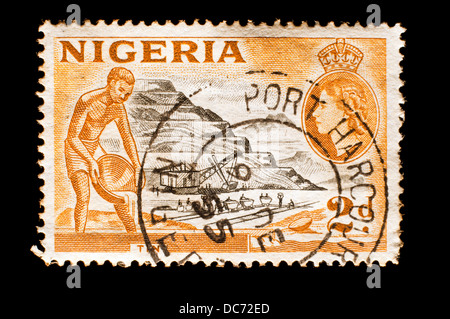 old Nigeria postage stamp Stock Photo