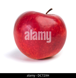 Fresh single red apple over white Stock Photo