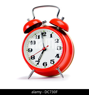 Retro alarm clock over white. Huge size photo Stock Photo