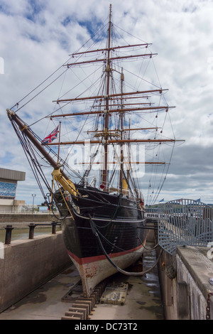 Captain Robert Falcon Scott's Antarctic exploration ship RRS Discovery on display in Dundee Scotland Stock Photo