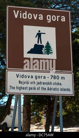 Vidova Gora sign, Croatia Stock Photo