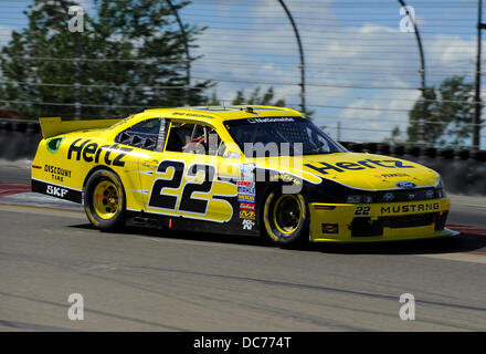 Watkins Glen, New York, USA. 10th Aug, 2013. August 10, 2013: NASCAR Nationwide Series driver Brad Keselowski (22) during the NASCAR Nationwide Series Zippo 200 at The Glen at Watkins Glen International in Watkins Glen, New York. © csm/Alamy Live News Stock Photo