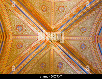 VIENNA - JULY 27: Gothic ceiling with the frescoes from vestibule of monastery church in Klosterneuburg Stock Photo
