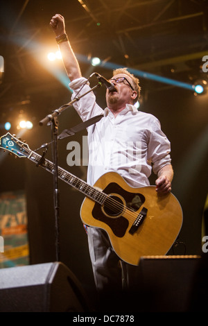 Flogging Molly performs during Sziget Festival 2013 Stock Photo