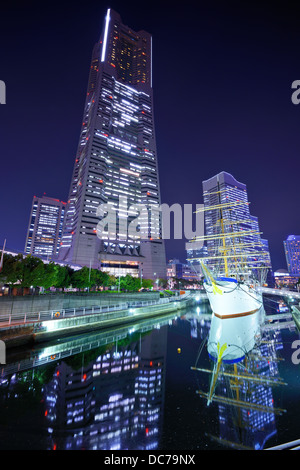 Yokohama, Japan skyline at Minato-mirai at night. Stock Photo