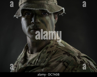 Portrait of a U.S. Army Special Forces Green Beret soldier Stock Photo
