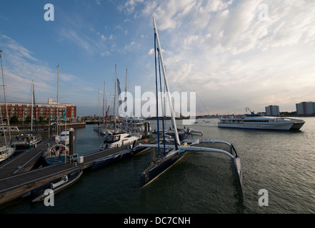 Gitana 11 moored at Gunwharf Marina, Portsmouth Harbour, Portsmouth, Hampshire, England, UK. Stock Photo