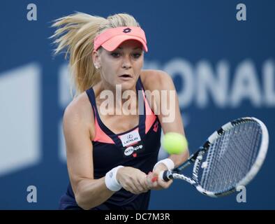 Toronto, Canada. 10th Aug, 2013. Rogers Canadian Open tennis championships. Magdalena Rybarikova of Poland Returns The Ball during The Semi Finals of womens singles competition Credit:  Action Plus Sports/Alamy Live News Stock Photo