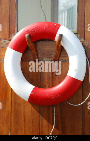 Lifebuoy Onboard Boat Stock Photo