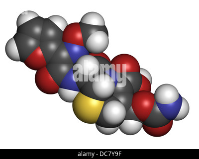 Cefuroxime second generation cephalosporin antibiotic, chemical structure. Stock Photo