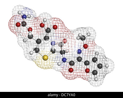 Cefuroxime second generation cephalosporin antibiotic, chemical structure. Stock Photo