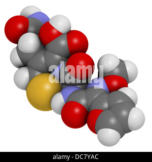 Cefuroxime second generation cephalosporin antibiotic, chemical structure. Stock Photo