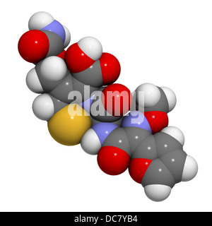 Cefuroxime second generation cephalosporin antibiotic, chemical structure. Stock Photo