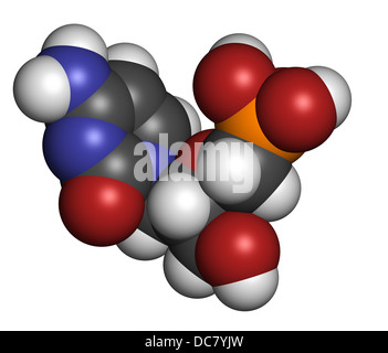 Cidofovir cytomegalovirus (CMV, HCMV) drug, chemical structure. Can probably also be used against smallpox infection. Stock Photo