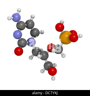 Cidofovir cytomegalovirus (CMV, HCMV) drug, chemical structure. Can probably also be used against smallpox infection. Stock Photo