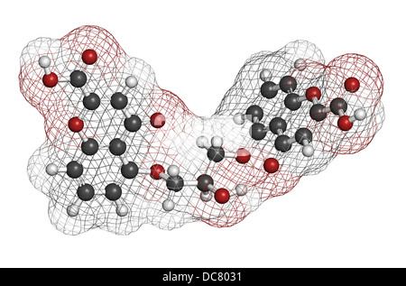 Cromoglicic acid (cromolyn, cromoglycate) asthma and allergy drug, chemical structure. Stock Photo