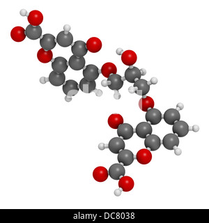 Cromoglicic acid (cromolyn, cromoglycate) asthma and allergy drug, chemical structure. Stock Photo