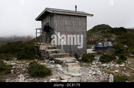 Toilet on the Cradle Mountain Summit Path at Cradle Mountain National Park in Tasmania Stock Photo