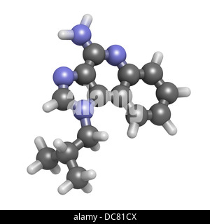 Imiquimod topical skin cancer drug, chemical structure. Atoms are represented as spheres with conventional color coding Stock Photo