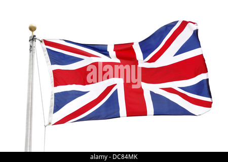 Union Jack Flag of the United Kingdom isolated on a white background Stock Photo