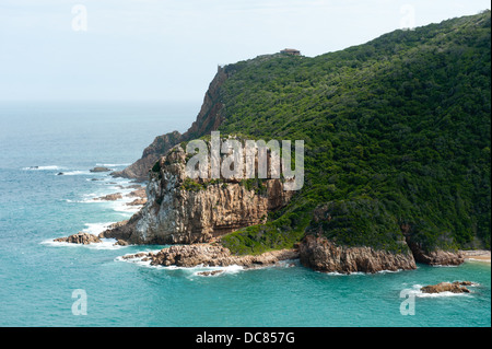 View of the Western Head and Knysna lagoon from Eastern Head Viewpoint, Knysna, Western Cape, South Africa Stock Photo