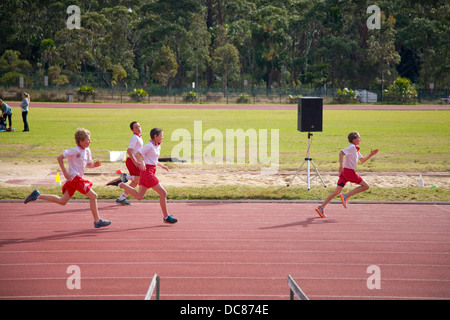 australian primary school athletics and sports day at the sydney sports academy in narrabeen,new south wales Stock Photo