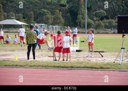 Australian primary school athletics and sports day at the sydney sports academy in narrabeen,new south wales,Australia Stock Photo