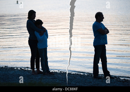 A family is split up after a divorce Stock Photo