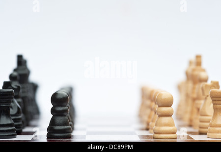 Application of chess strategy and tactics into business field concept Stock Photo