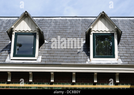 Attic windows on a house in Delft Stock Photo
