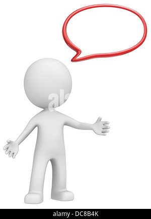 The Dude and Speech Bubble. Red, Copy space. Stock Photo