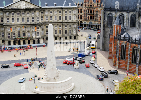 The National Monument in Dam Square, Amsterdam, at Madurodam Interactive Miniture Park, Netherlands Stock Photo