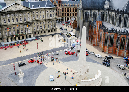 The National Monument in Dam Square, Amsterdam, at Madurodam Interactive Miniture Park, Netherlands Stock Photo