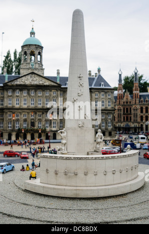 National Monument at Dam Square, Amsterdam, at Madurodam Interactive Miniture Park, Netherlands Stock Photo
