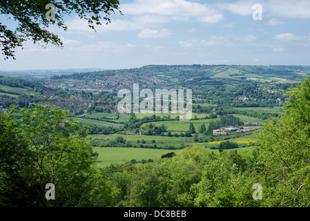 View from Mountain Wood towards Bath Georgian City Somerset UK Stock Photo