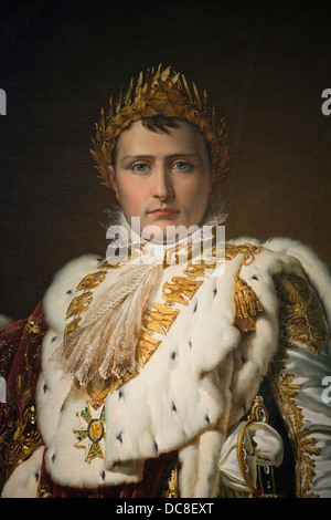 Berlin. Germany. Portrait of Napoleon Bonaparte (detail) hanging in the German Historical Museum. Stock Photo