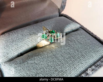 Jewelry:  Emerald Ring Still Life Stock Photo