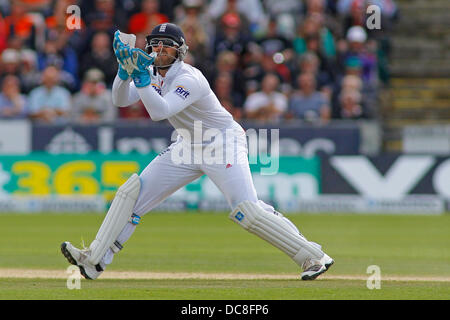 Chester Le Street, UK. 12th Aug, 2013. Matt Prior during day four of the Investec Ashes 4th test match at The Emirates Riverside Stadium, on August 12, 2013 in London, England. Credit:  Mitchell Gunn/ESPA/Alamy Live News Stock Photo